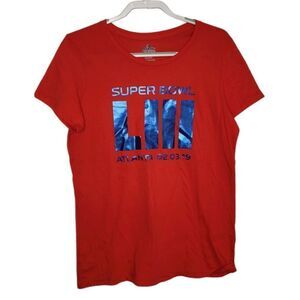 MAJESTIC superbowl LIII Atlanta GA 2019 red tee shirt XL‎